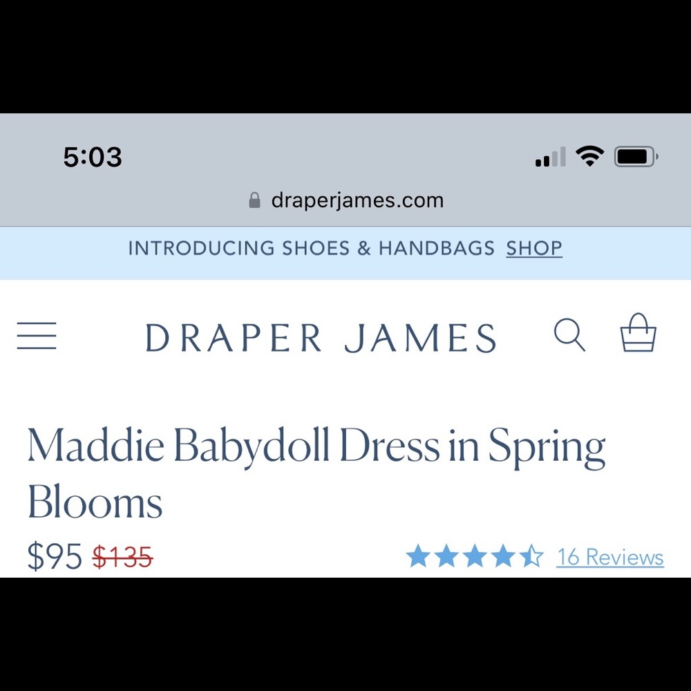 Draper James Maddie Babydoll dress in Spring Blooms - 3X